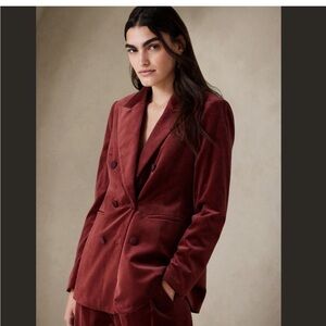 Banana Republic velvet Double-Breasted blazer
